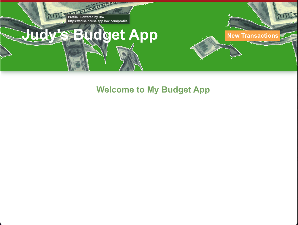 my-budget-app Home page